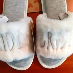 Rae Dunn BRIDE Slippers Small 5 - 6 New